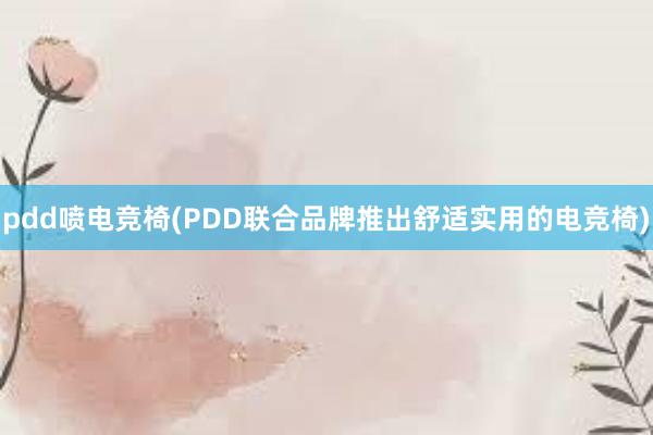 pdd喷电竞椅(PDD联合品牌推出舒适实用的电竞椅)