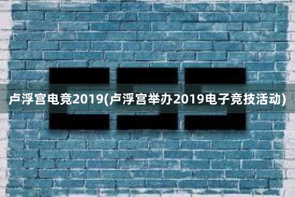 卢浮宫电竞2019(卢浮宫举办2019电子竞技活动)