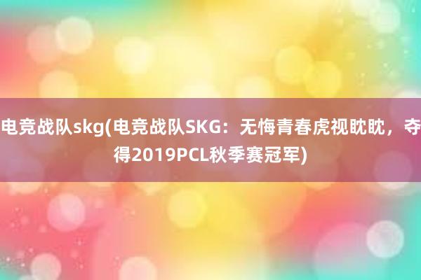 电竞战队skg(电竞战队SKG：无悔青春虎视眈眈，夺得2019PCL秋季赛冠军)