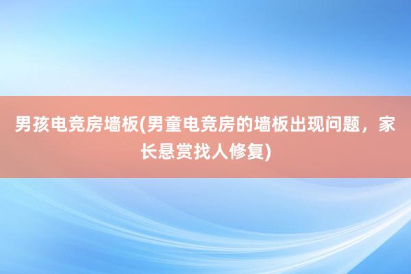 男孩电竞房墙板(男童电竞房的墙板出现问题，家长悬赏找人修复)