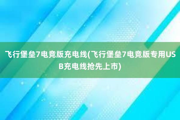 飞行堡垒7电竞版充电线(飞行堡垒7电竞版专用USB充电线抢先上市)