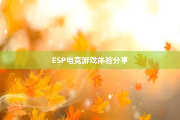 ESP电竞游戏体验分享