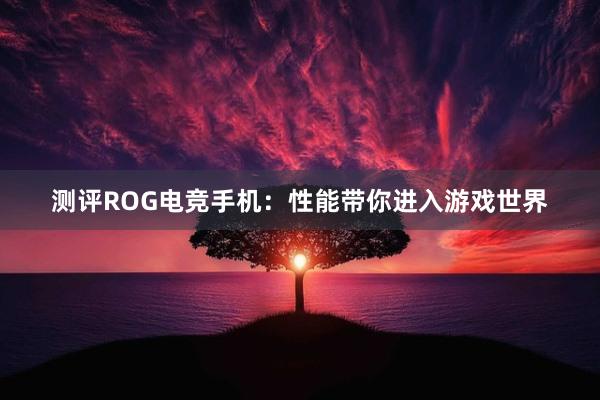 测评ROG电竞手机：性能带你进入游戏世界