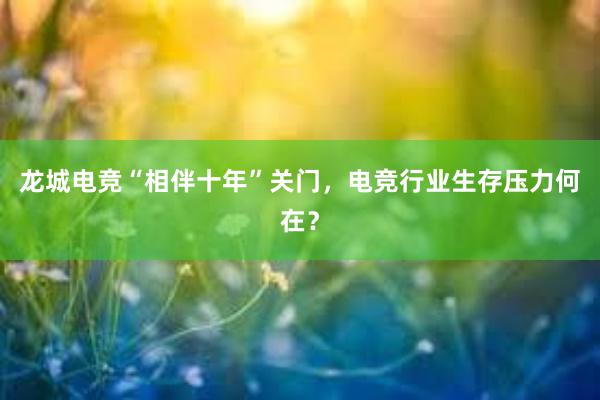 龙城电竞“相伴十年”关门，电竞行业生存压力何在？