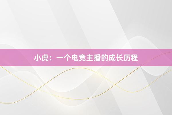 小虎：一个电竞主播的成长历程