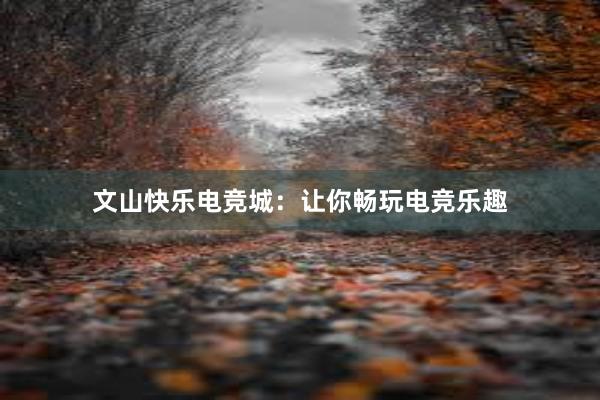 文山快乐电竞城：让你畅玩电竞乐趣