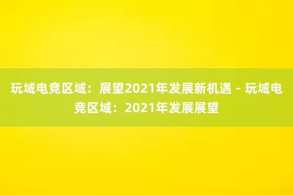 玩域电竞区域：展望2021年发展新机遇 - 玩域电竞区域：2021年发展展望