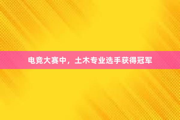 电竞大赛中，土木专业选手获得冠军