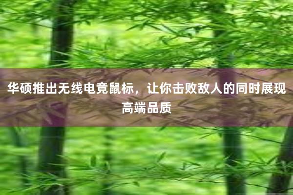 华硕推出无线电竞鼠标，让你击败敌人的同时展现高端品质