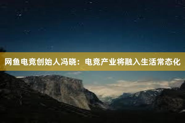 网鱼电竞创始人冯晓：电竞产业将融入生活常态化