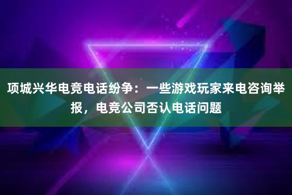 项城兴华电竞电话纷争：一些游戏玩家来电咨询举报，电竞公司否认电话问题